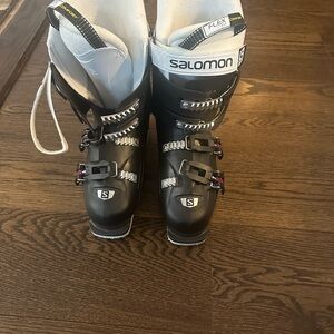 Salomon Black and White Ski Boots
